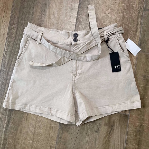Kut from the Kloth Pants - Kut From the Kloth Jane High Rise Long Shorts Khaki 14